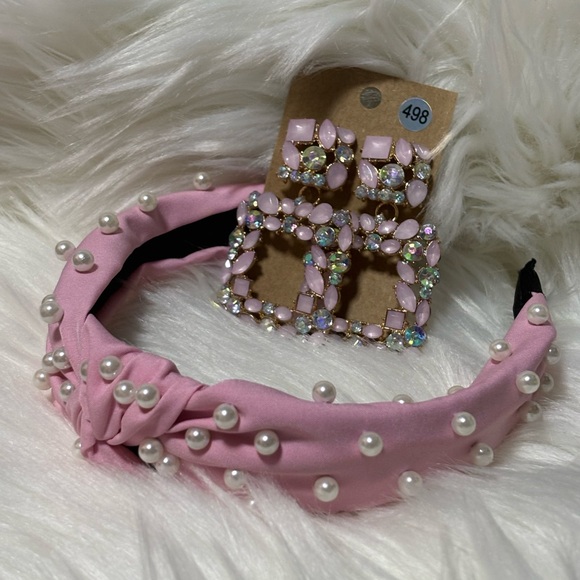 Colorful Rhinestone Headband & Butterfly Earrings Set - Picture 3 of 10